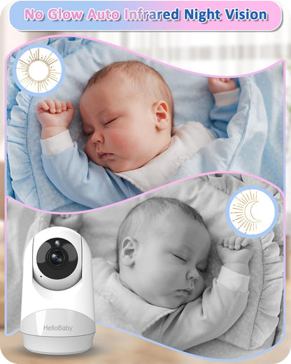 HelloBaby HB6240 Babyphone mit Kamera, Nachtsicht und 2-Wege-Audio