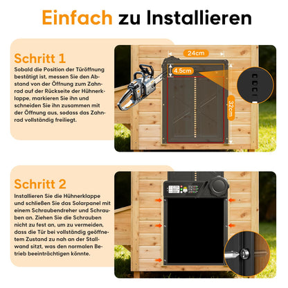 MASTERFUN Automatische Hühnerklappe Solar mit Timer und Display