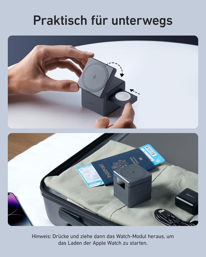 Anker 3-in-1 Cube MagSafe Induktive Ladestation – 30W PD inkl.