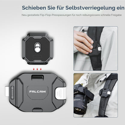 FALCAM F38 Kamera Clip V2 Rucksack Schnellwechselsystem mit Platte