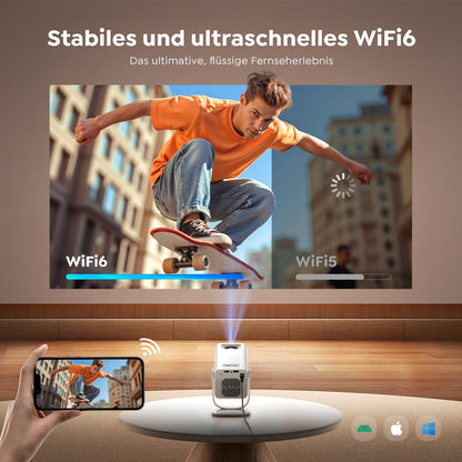 TOPTRO TP2 Mini Beamer – Smart Projektor mit WiFi 6 und Bluetooth