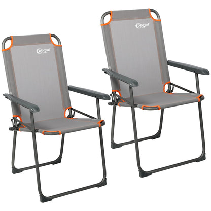 Portal Camping Klappstuhl faltbar 150kg Orange Grau