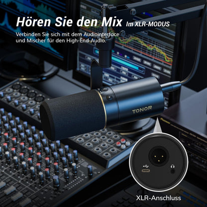 TONOR TD510+ Dynamisches Gaming Mikrofon Set mit Arm