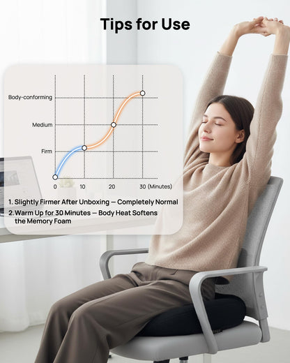 Feagar Sitzkissen – orthopädischer Sitzring mit Memory-Schaum