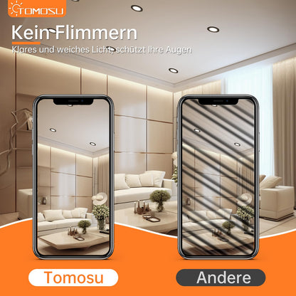 Tomosu LED Einbaustrahler Set 20 Stk. 230V Schwarz 4000K IP44