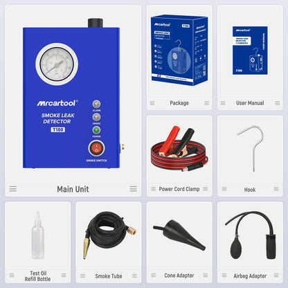 MRCARTOOL Rauchmaschine KFZ Lecksuchgerät mit Druckanzeige