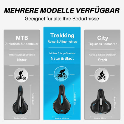 YOUNGDO Fahrradsattel Gel, ergonomisch, wasserdicht mit Abdeckung