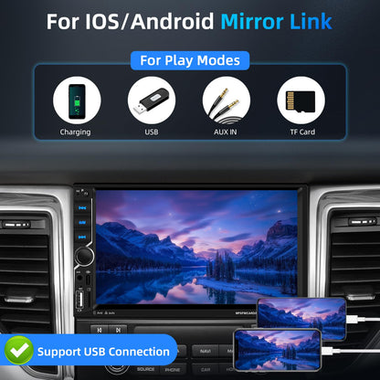 Podofo 2 DIN Carplay Android Auto Autoradio 7 Zoll - Kamera