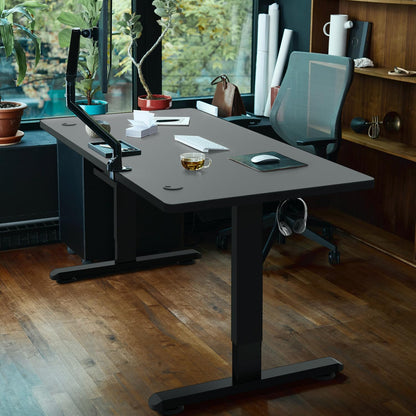 JUMMICO höhenverstellbarer Schreibtisch elektrisch 140x70 cm schwarz