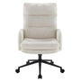 IWMH Bürostuhl mit hoher Rückenlehne aus Kaschmir, ergonomisch – weiss. Weisser Bürostuhl mit Kaschmirbezug für ergonomisches Sitzen am Schreibtisch.