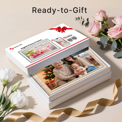 WONNIE Frameo Digitaler Bilderrahmen 10,1 Zoll WLAN Touchscreen 32 GB