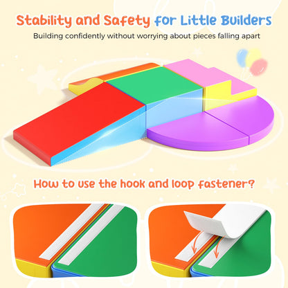 Lischwert Schloss-Set Kinder Riesenbausteine - 6 Teile Mehrfarbig