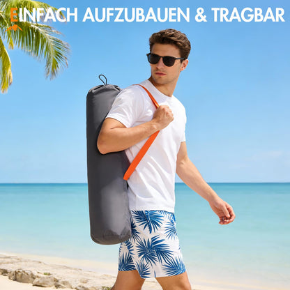 Portal Strandstuhl klappbar mit Getränkhalter und Tragetasche, 150 kg
