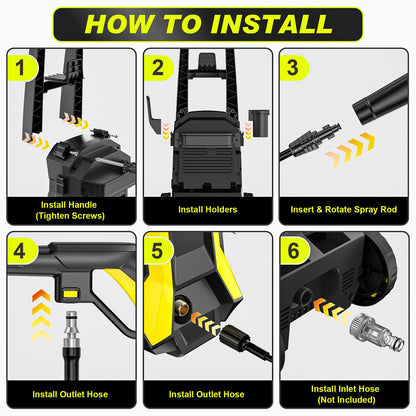 Gisam Hochdruckreiniger 2200W – 180bar 8m Schlauchtrommel Gelb