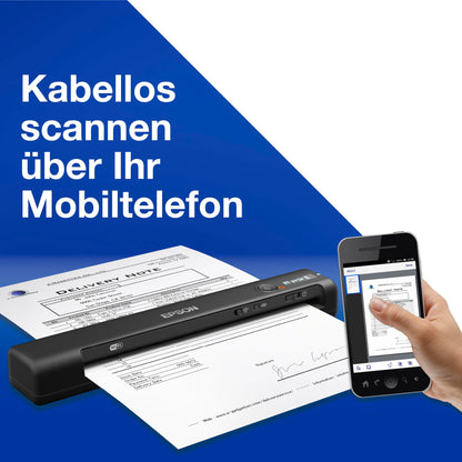 Epson WorkForce ES-60W mobiler Dokumentenscanner, A4, 600 dpi, WiFi