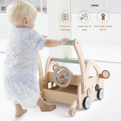 Lauflernwagen Holz Montessori – Multifunktion & Formensortierer
