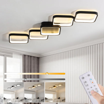 LED Deckenleuchte Dimmbar 45W - Schwarz 92cm Rechteckig