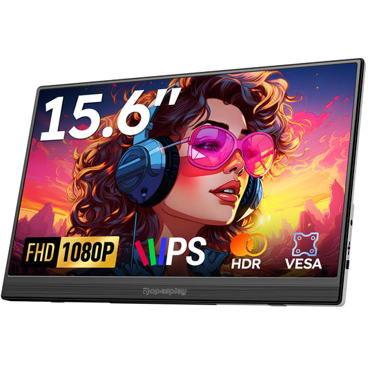 Dopesplay 2025 Tragbarer Monitor 15,6 Zoll FHD IPS