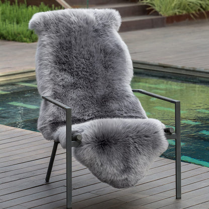 MYLUNE HOME Lammfell Teppich – Echt gross 170x60cm Grau