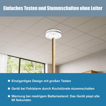XINDUM SM01 Rauchmelder 4er-Set, 10-Jahres-Batterie, Magnethalter