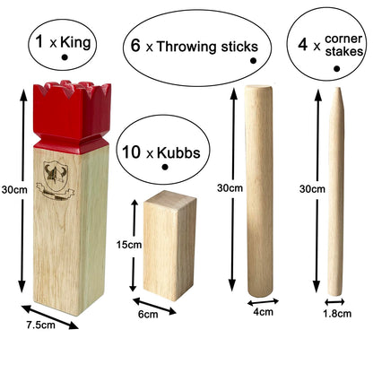 Jac & Mok Kubb Wurfspiel aus Hartholz mit Tragetasche