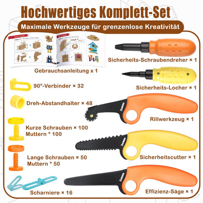 ZLemma Karton-Baukasten 401-teilig, STEM Bastelset mit Werkzeug