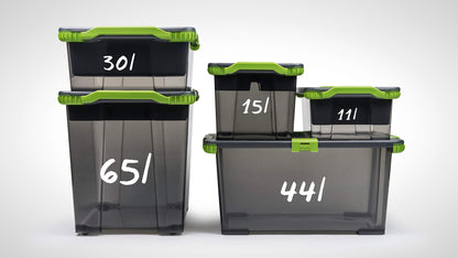 Rotho Evo Total Protection Aufbewahrungsbox - 3er-Set 44L Anthrazit