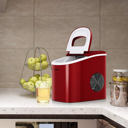 COSTWAY Eiswürfelmaschine | Eiswürfelbereiter – rot