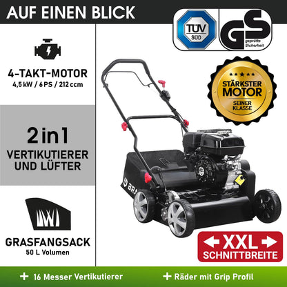 BRAST Benzin Vertikutierer 4,5 kW 4-Takt 45 cm Arbeitsbreite