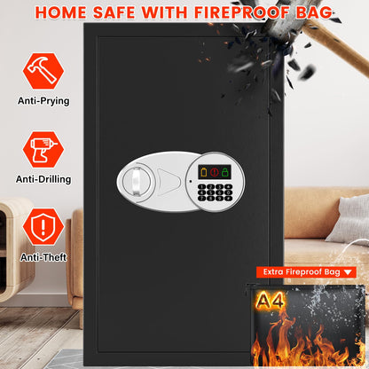 Feuerfester Digital Tresor 85L – Elektronischer Möbeltresor Safe