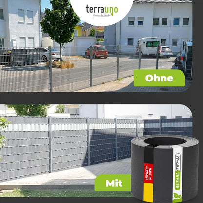 TerraUno Sichtschutzstreifen für Doppelstabmatten, Anthrazit, 10 Stück