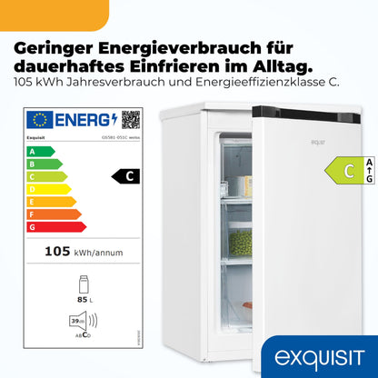 Exquisit Gefrierschrank GS581-051C, 85 l, 4-Sterne, weiss