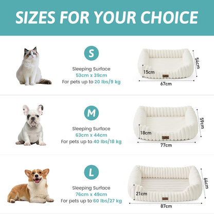 COZY KISS Orthopädisches Hundebett, waschbar, Beige, 76 x 58 cm