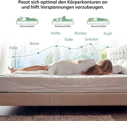 Träumegut24 Ergonomische 7-Zonen Kaltschaummatratze - 120x200 13cm H2/H3