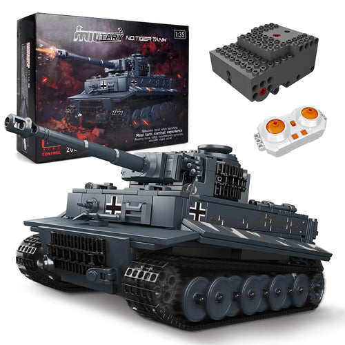 Mould King 20014 Technik Panzer Bausteine mit Motor, 800+ Teile mit drehbarem Turm und beweglichem Geschützrohr