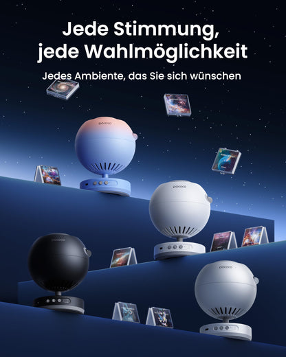 POCOCO Sternenhimmel Projektor, Galaxy Nachtlicht mit 2 Discs & Timer