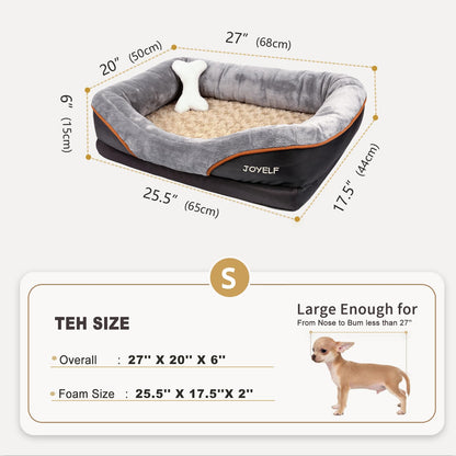 JOYELF Memory Foam Hundebett, orthopädisch, klein, waschbarer Bezug