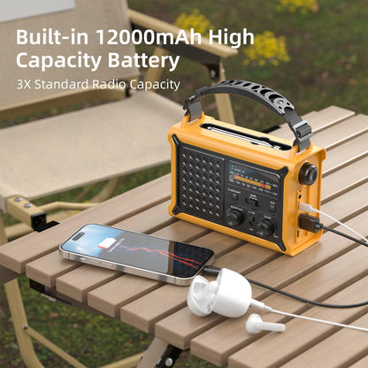 Mesqool CR1030 Solar-Kurbelradio, AM/FM Notfallradio mit Powerbank