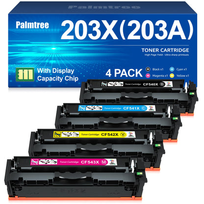 Palmtree 203X 203A Toner 4er-Pack kompatibel für HP Color LaserJet Pro in Schwarz, Cyan, Gelb und Magenta