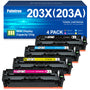 Palmtree 203X 203A Toner 4er-Pack kompatibel für HP Color LaserJet Pro in Schwarz, Cyan, Gelb und Magenta
