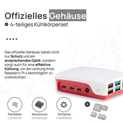 Raspberry Pi 4 4GB Starter-Kit - Offizielles Zubehör, 64GB SD-Karte