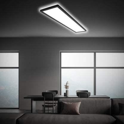 BRILONER LED Deckenlampe 98cm Flach Indirektes Licht Schwarz