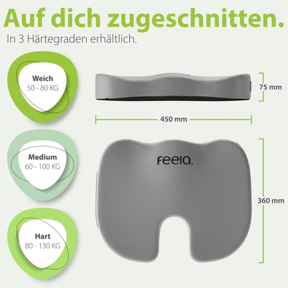 feela.® Orthopädisches Ergonomisches Sitzkissen – 3er Set Medium