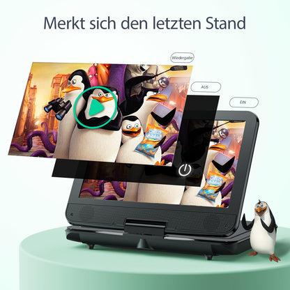 YOTON YD105 Tragbarer DVD-Player 12,5 Zoll mit HD-Drehbildschirm