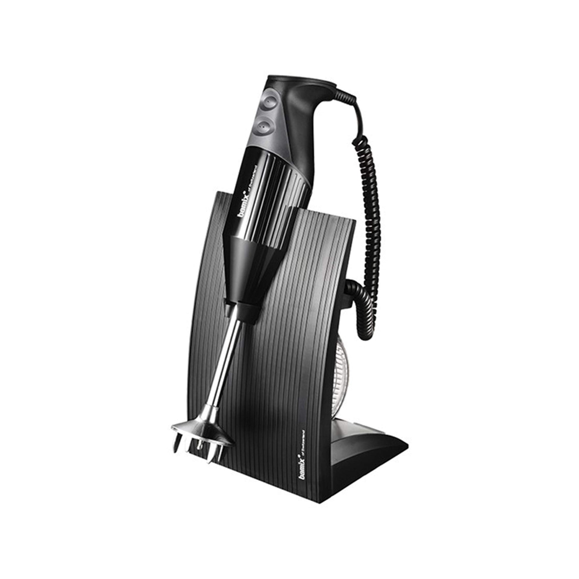 bamix 1 elektrischer Stabmixer, schwarz, aus Kunststoff. Zum Zerkleinern und Pürieren von Lebensmitteln.