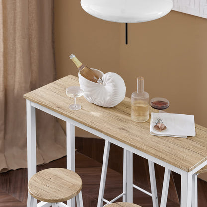SoBuy OGT22-WN Bartisch Garnitur 5-teilig weiss-Natur