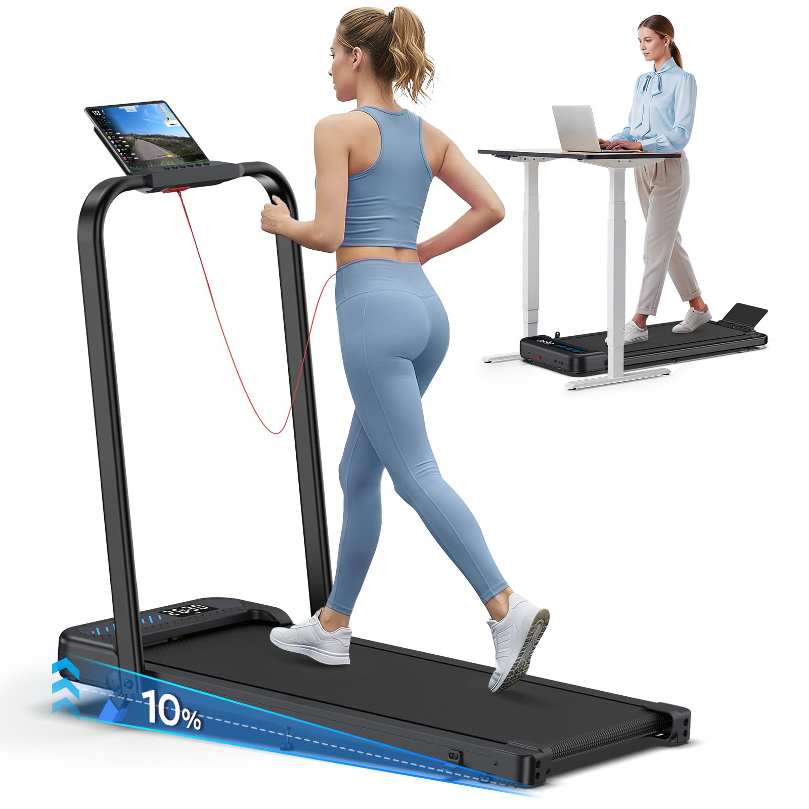 Cardirun Laufband TM037 Klappbar mit Steigung und LED-Display, Ausführung in Blau