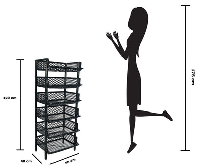 ARTECSIS Korbregal Kunststoff Stapelregal – 6 Elemente Schwarz