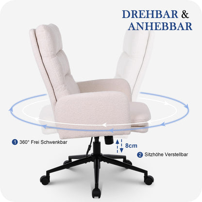 Nusetx Schreibtischstuhl Drehstuhl Höhenverstellbar - Beige
