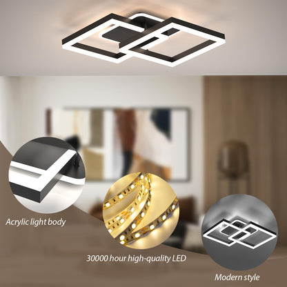 ANTENLICHT Smarte LED Deckenleuchte Dimmbar mit Alexa/Google - Schwarz